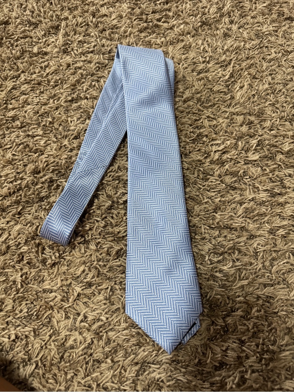The Tie Bar Sky Blue Chevron Silk Tie